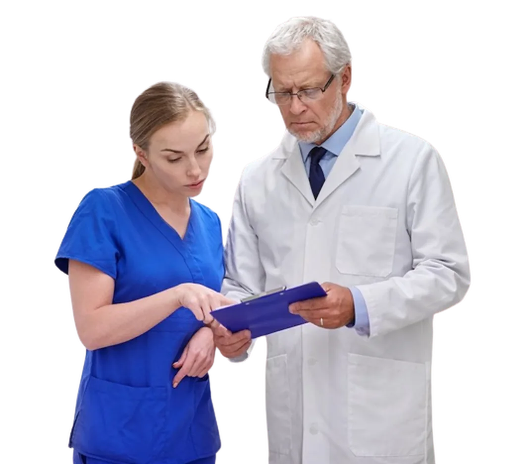 Doctor with a patient at Waterloo Urgent Care in Waterloo, IL